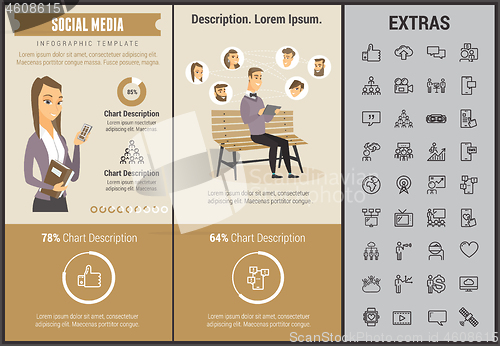 Image of Social media infographic template, elements, icons