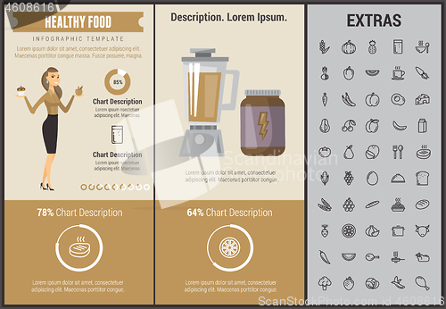 Image of Healthy food infographic template, elements, icons