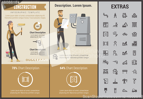 Image of Construction infographic template and elements.