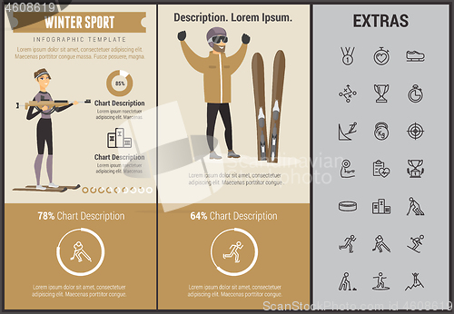 Image of Winter sport infographic template, elements, icons