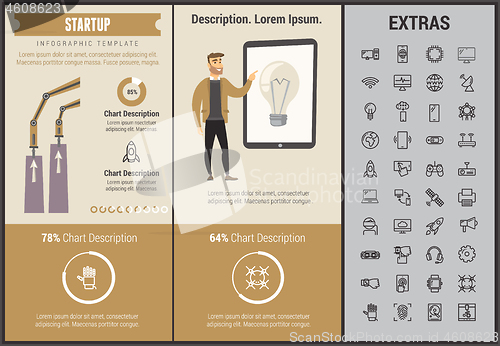 Image of Startup infographic template, elements and icons.