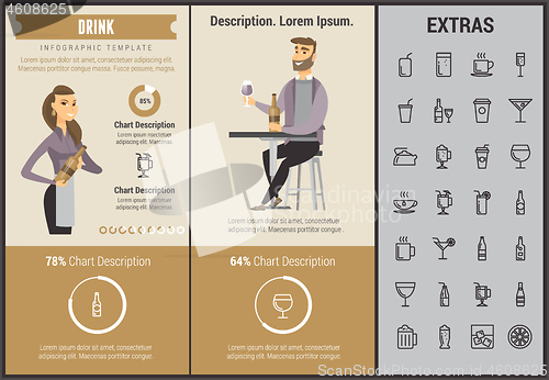 Image of Drink infographic template, elements and icons.