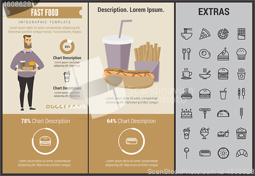 Image of Fast food infographic template and elements.