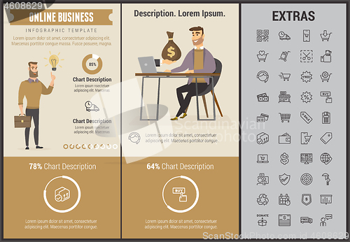 Image of Online business infographic template and elements.