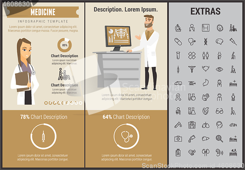 Image of Medicine infographic template, elements and icons.