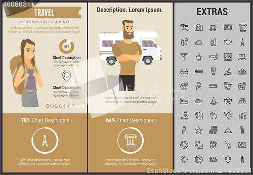 Image of Travel infographic template, elements and icons.