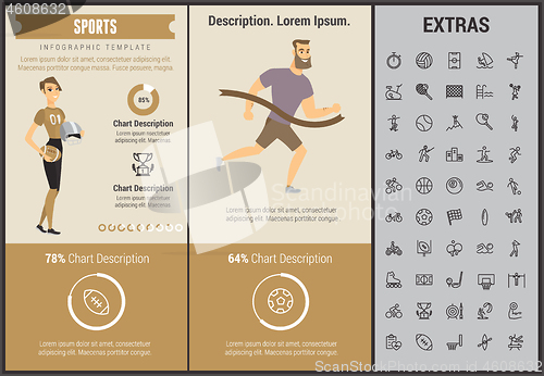 Image of Sports infographic template, elements and icons.