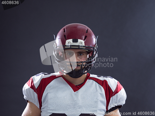 Image of American Football Player isolated on gray