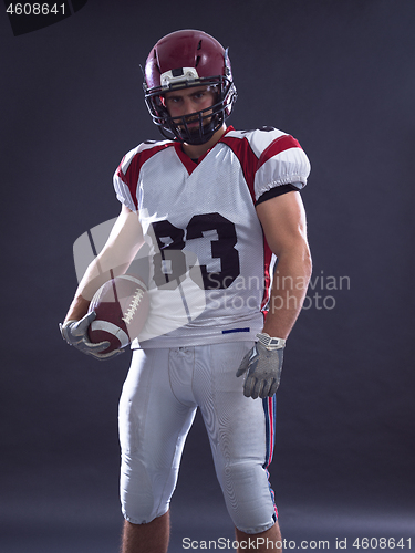 Image of American Football Player isolated on gray