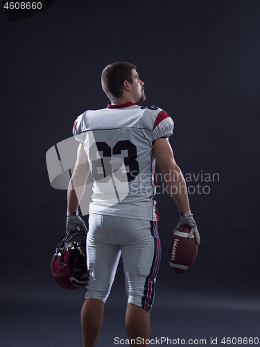 Image of American Football Player isolated on gray