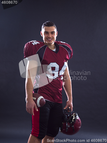 Image of American Football Player isolated on gray