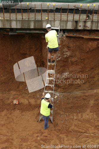 Image of Construction Worker on a ladder