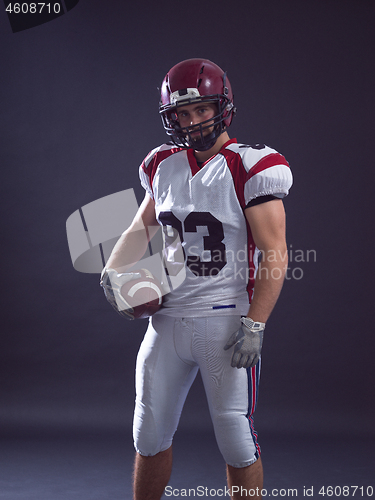 Image of American Football Player isolated on gray