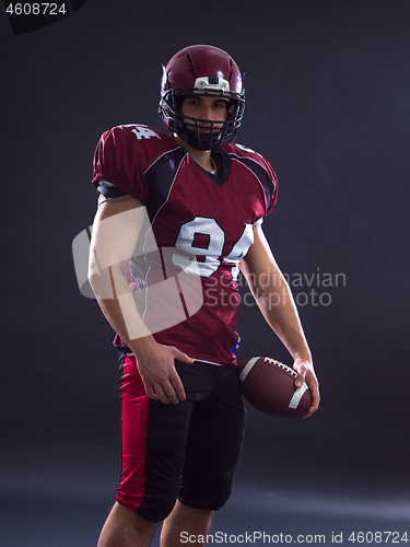 Image of American Football Player isolated on gray