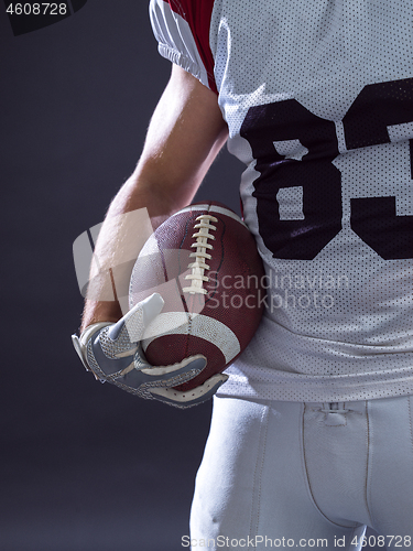 Image of American Football Player isolated on gray