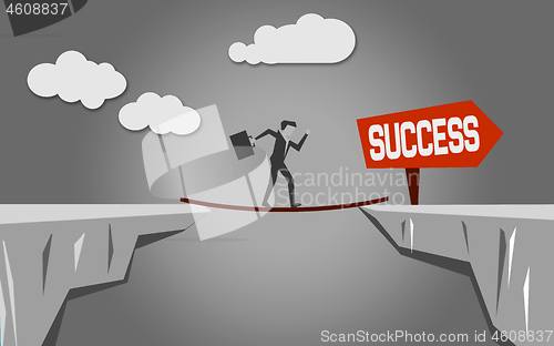 Image of Walk over the cliff toward success