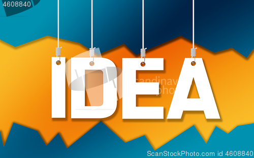 Image of Idea word hang on ropes