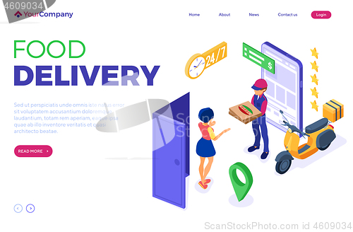 Image of online food order package delivery service