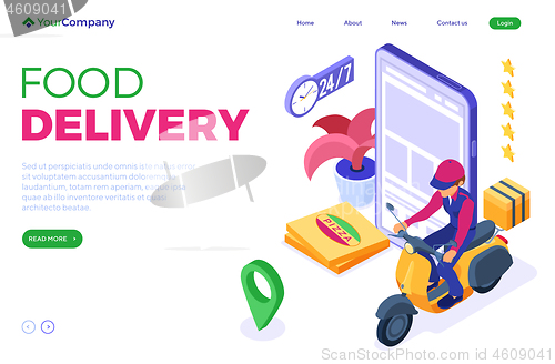 Image of online food order package delivery service