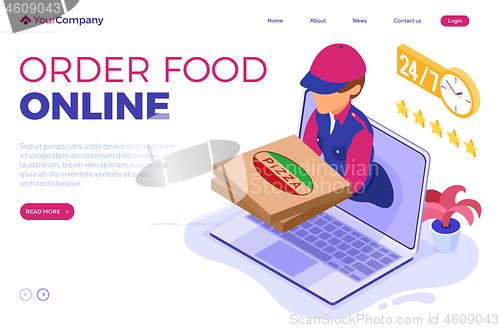 Image of online food order package delivery service