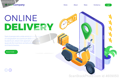 Image of online food order package delivery service