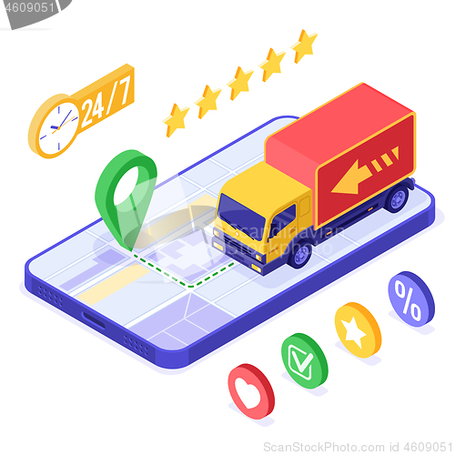 Image of online order package delivery service