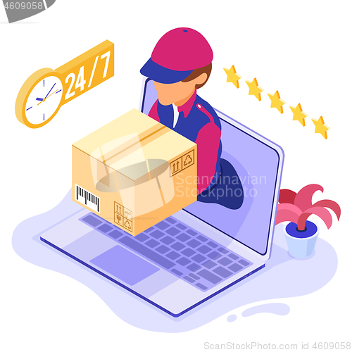 Image of online order package delivery service
