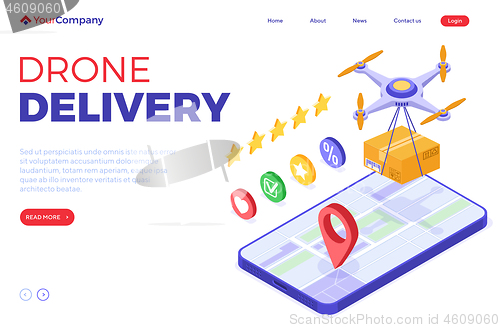 Image of Drone delivery online order package