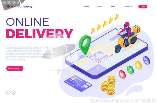 Image of online food order package delivery service