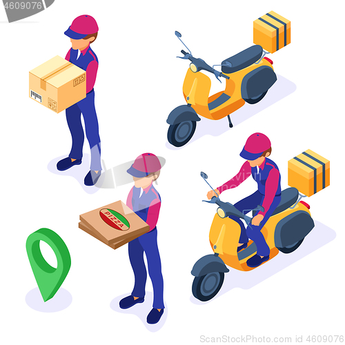 Image of online food order package delivery service