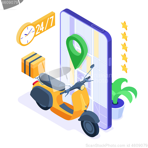 Image of online food order package delivery service