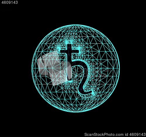 Image of Planet Saturn in the form of polygonal mesh elements in the form of lines and points. The planet in astrology is responsible for discipline, planning, patience. Vector