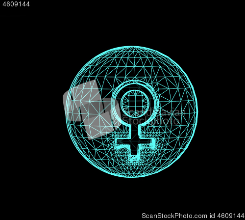 Image of Venus, the planet responsible in astrology for the beauty, pleasures, etc. Vector 3d illustration