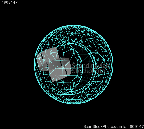 Image of Moon, the planet responsible in astrology for the feelings, sincerity etc. Vector 3d illustration