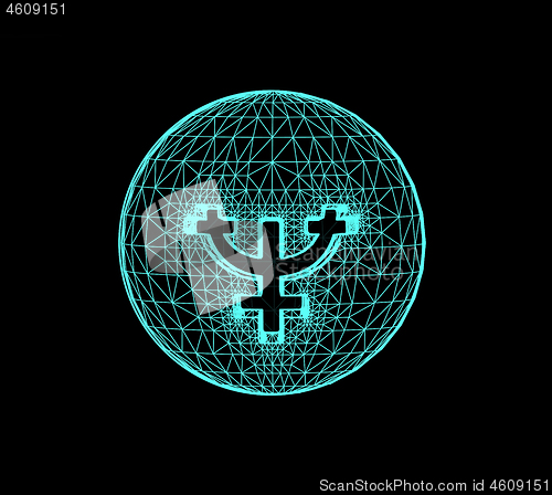 Image of Neptune, the planet responsible in astrology for the daydreaming, supreme inspiration etc. Vector 3d illustration