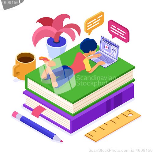 Image of Online distance education from home