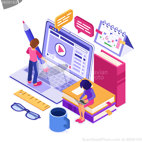 Image of Online distance education from home