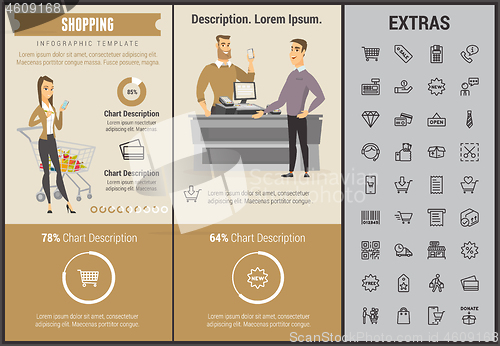 Image of Shopping infographic template, elements and icons.