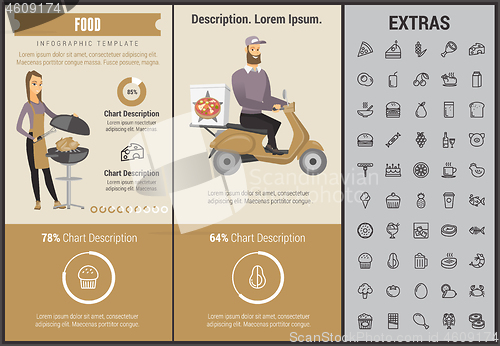 Image of Food infographic template, elements and icons.