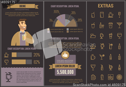 Image of Drink infographic template, elements and icons.