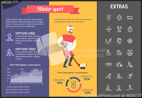 Image of Winter sport infographic template, elements, icons