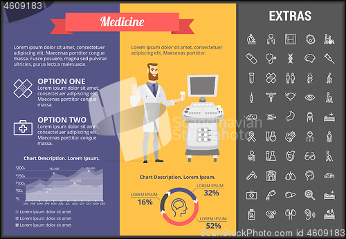 Image of Medicine infographic template, elements and icons.