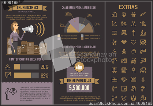 Image of Online business infographic template and elements.