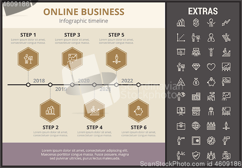 Image of Online business infographic template and elements.