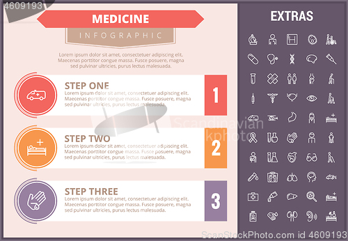 Image of Medicine infographic template, elements and icons.