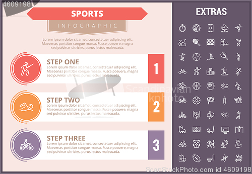 Image of Sports infographic template, elements and icons.