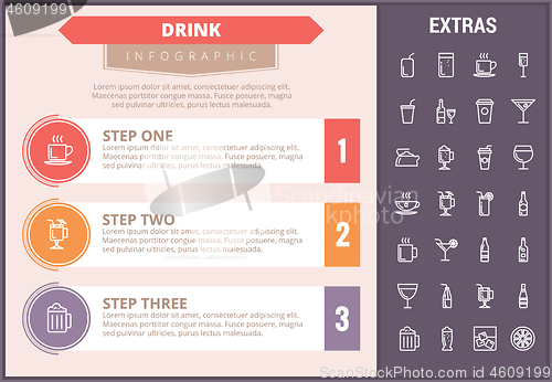 Image of Drink infographic template, elements and icons.