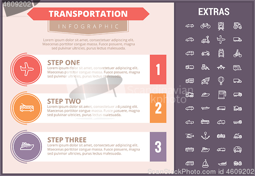 Image of Transportation infographic template and elements.