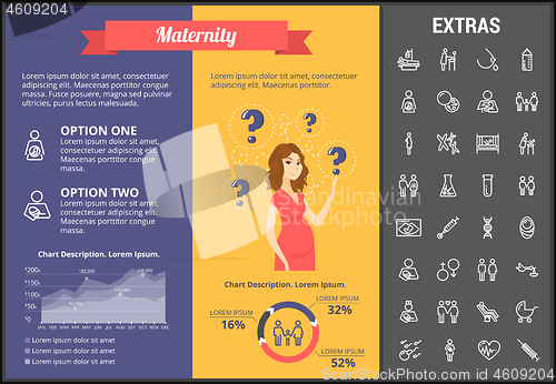 Image of Maternity infographic template, elements and icons