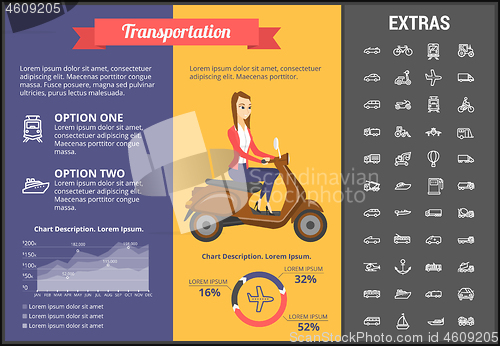 Image of Transportation infographic template and elements.